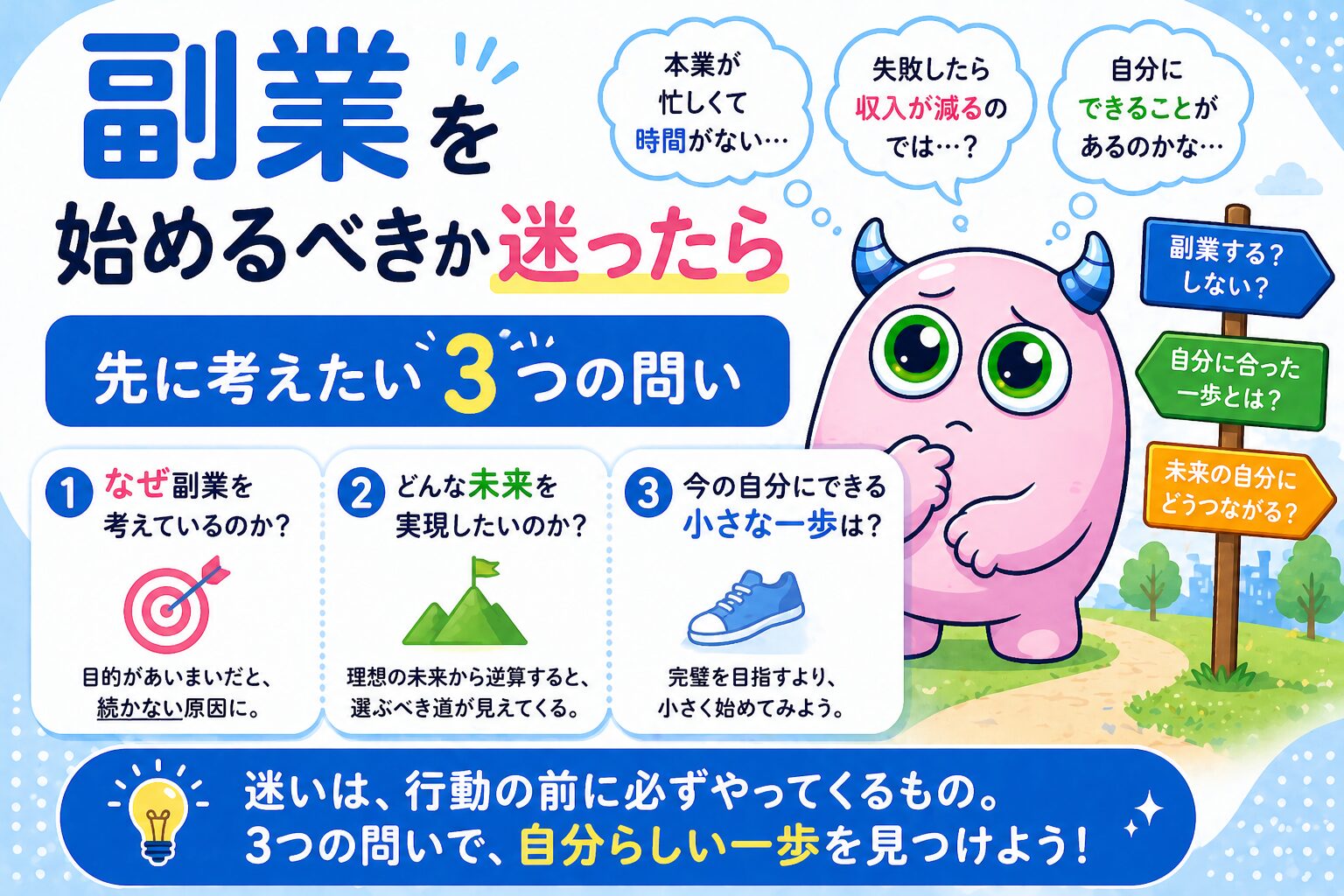 副業を始めるべきか迷ったら先に考えたい３つの問い。
