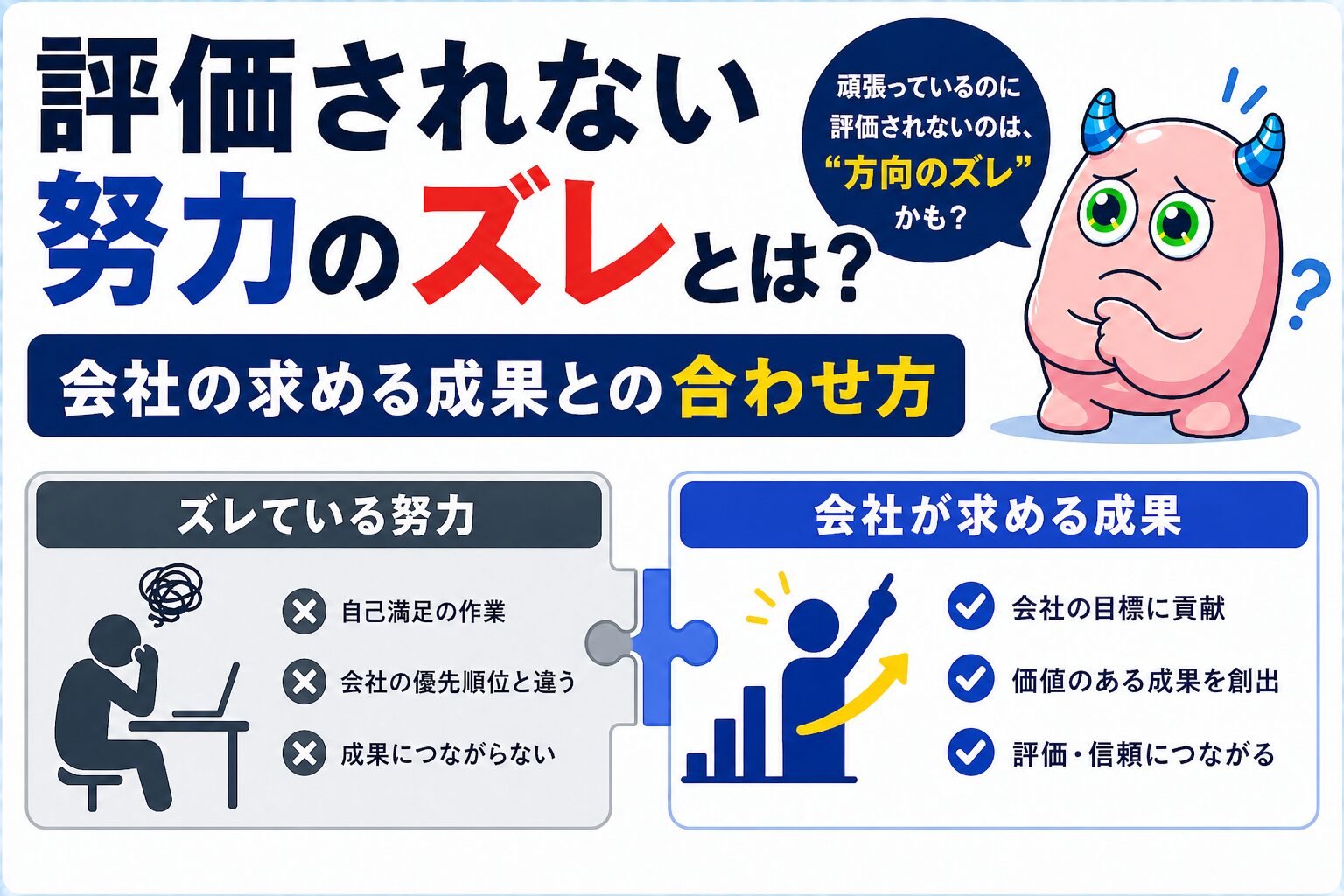 評価されない努力のズレとは？｜会社の求める成果との合わせ方