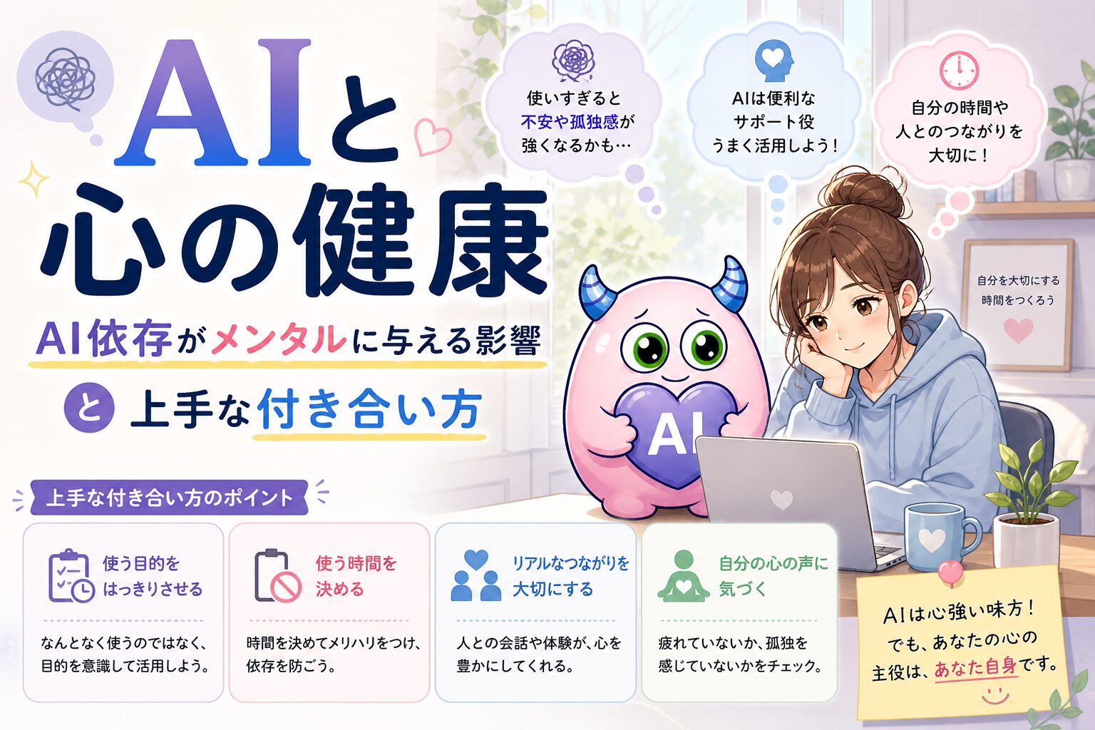 AIと心の健康：AI依存がメンタルに与える影響と上手な付き合い方
