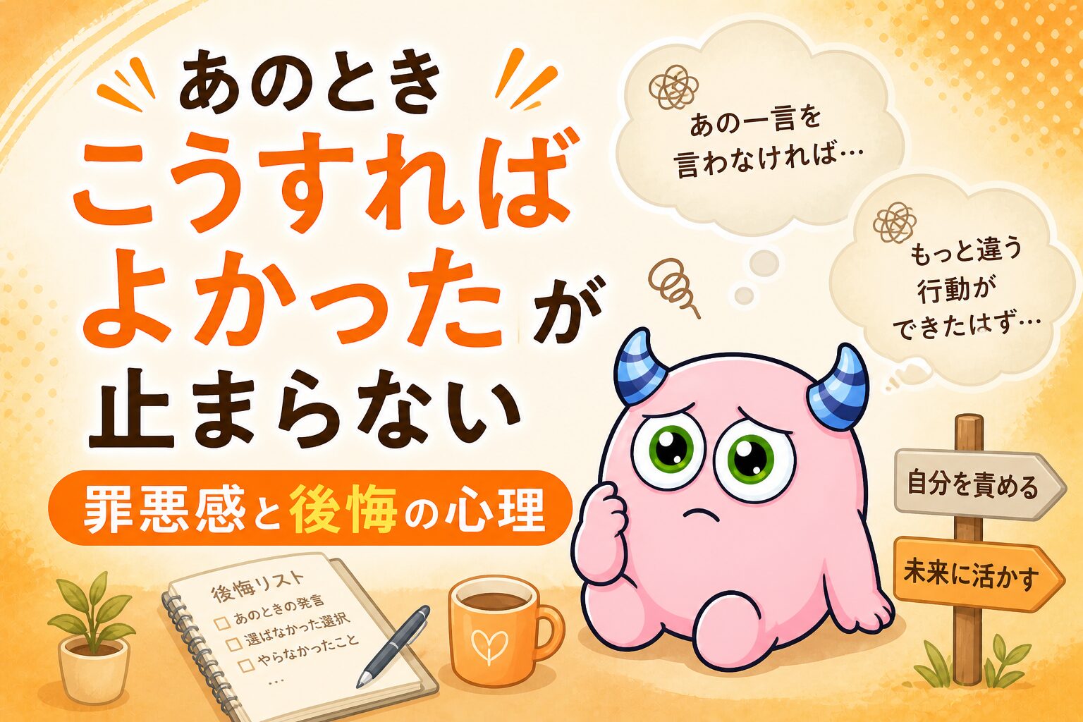 「あのときこうすればよかった」が止まらない｜罪悪感と後悔の心理