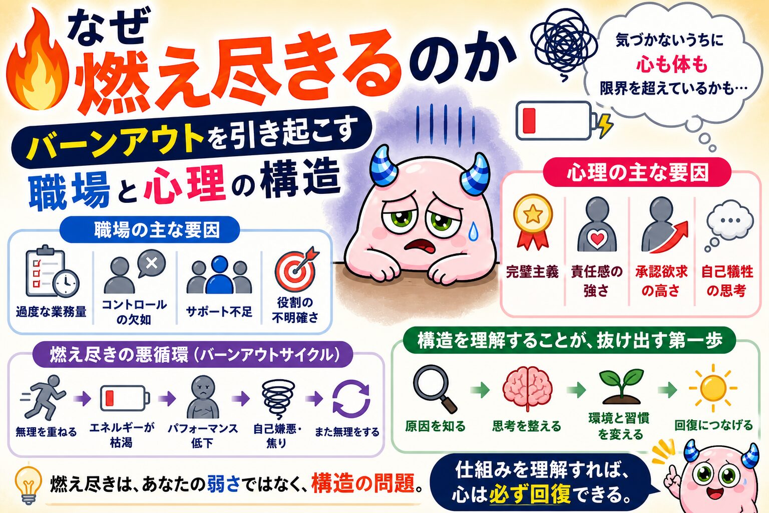 なぜ燃え尽きるのか｜バーンアウトを引き起こす職場と心理の構造