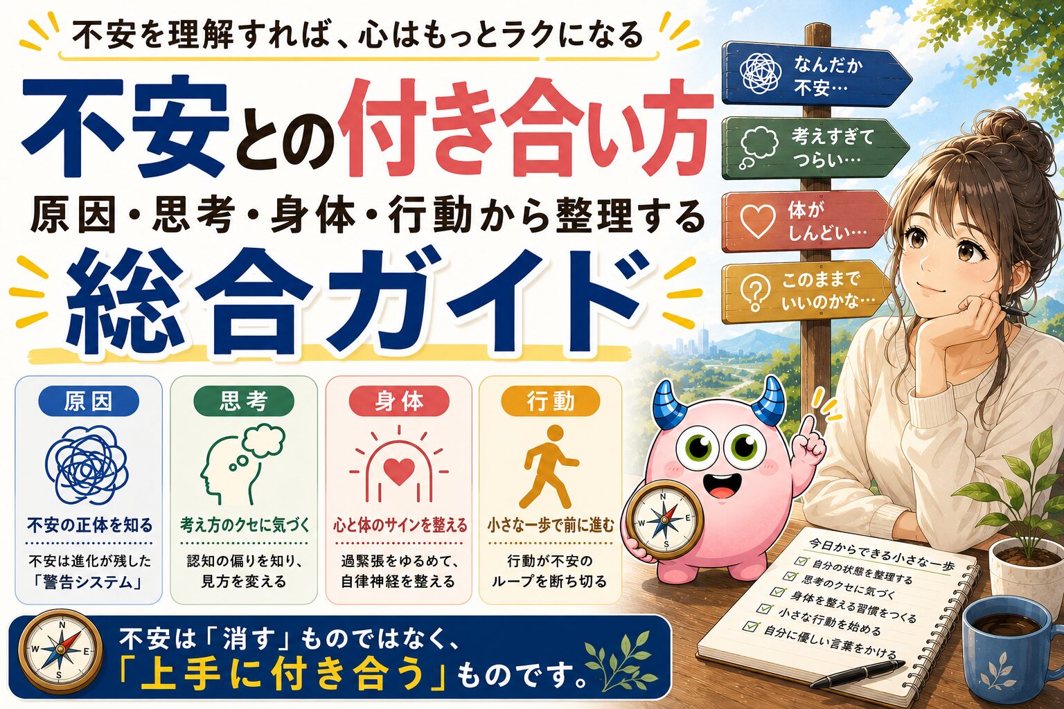 不安との付き合い方｜原因・思考・身体・行動から整理する総合ガイド
