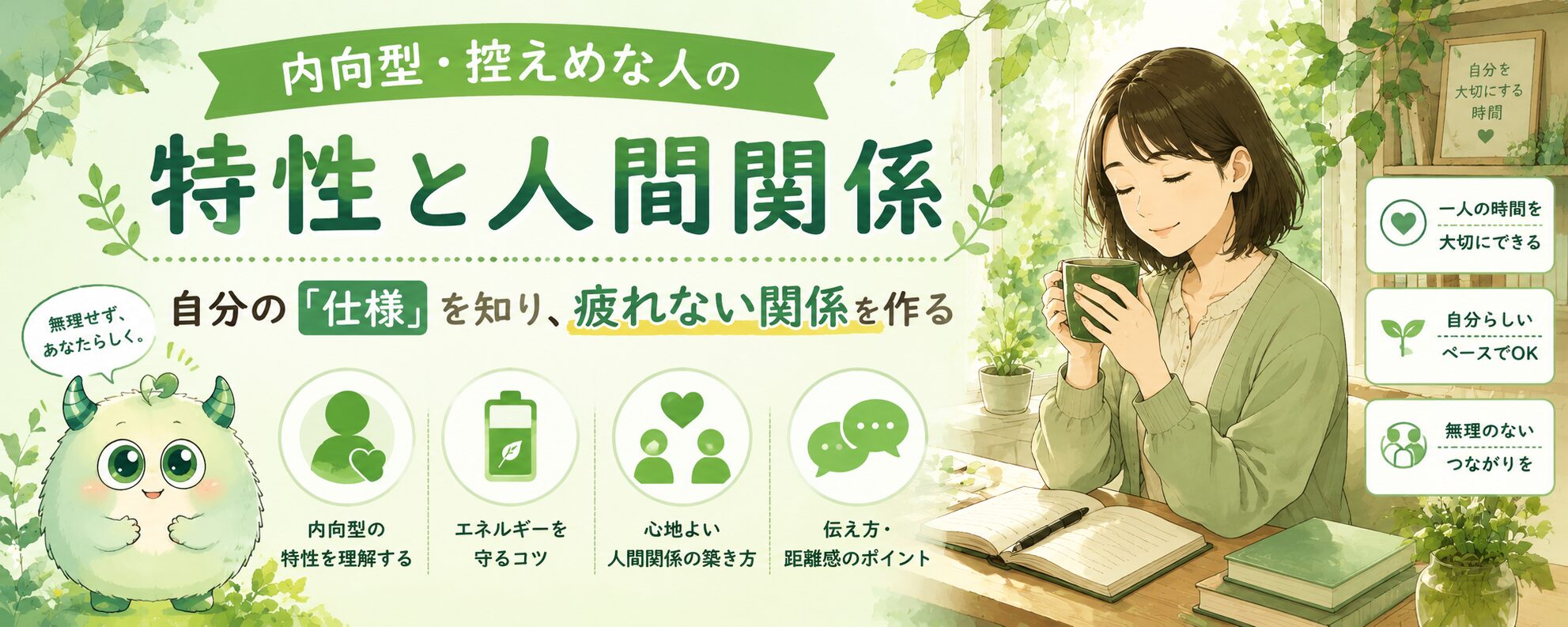 内向型・控えめな人の特性と人間関係｜自分の特性を知り、疲れない関係を作る