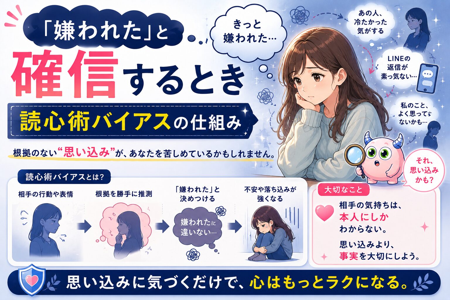「嫌われた」と確信するとき｜読心術バイアスの仕組み