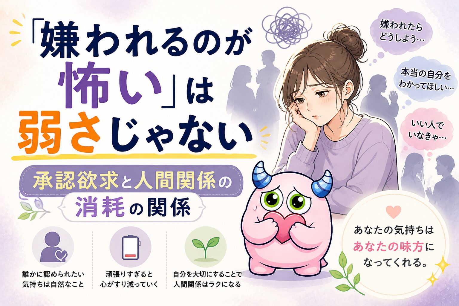 「嫌われるのが怖い」は弱さじゃない｜承認欲求と人間関係の消耗の関係