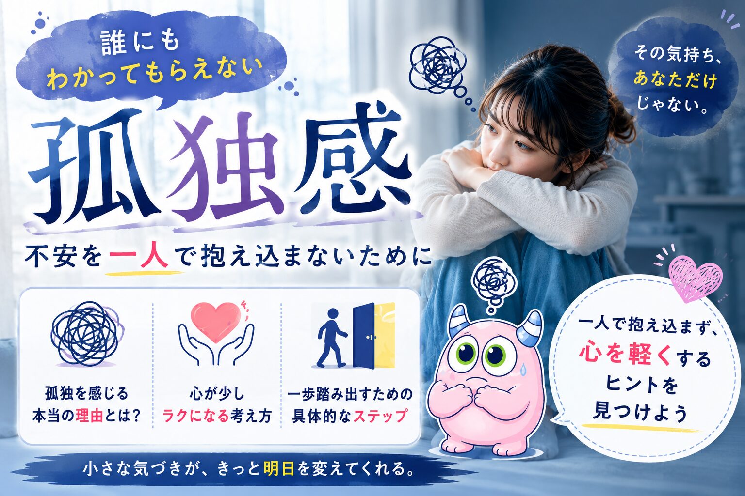 誰にもわかってもらえない孤独感｜不安を一人で抱え込まないために
