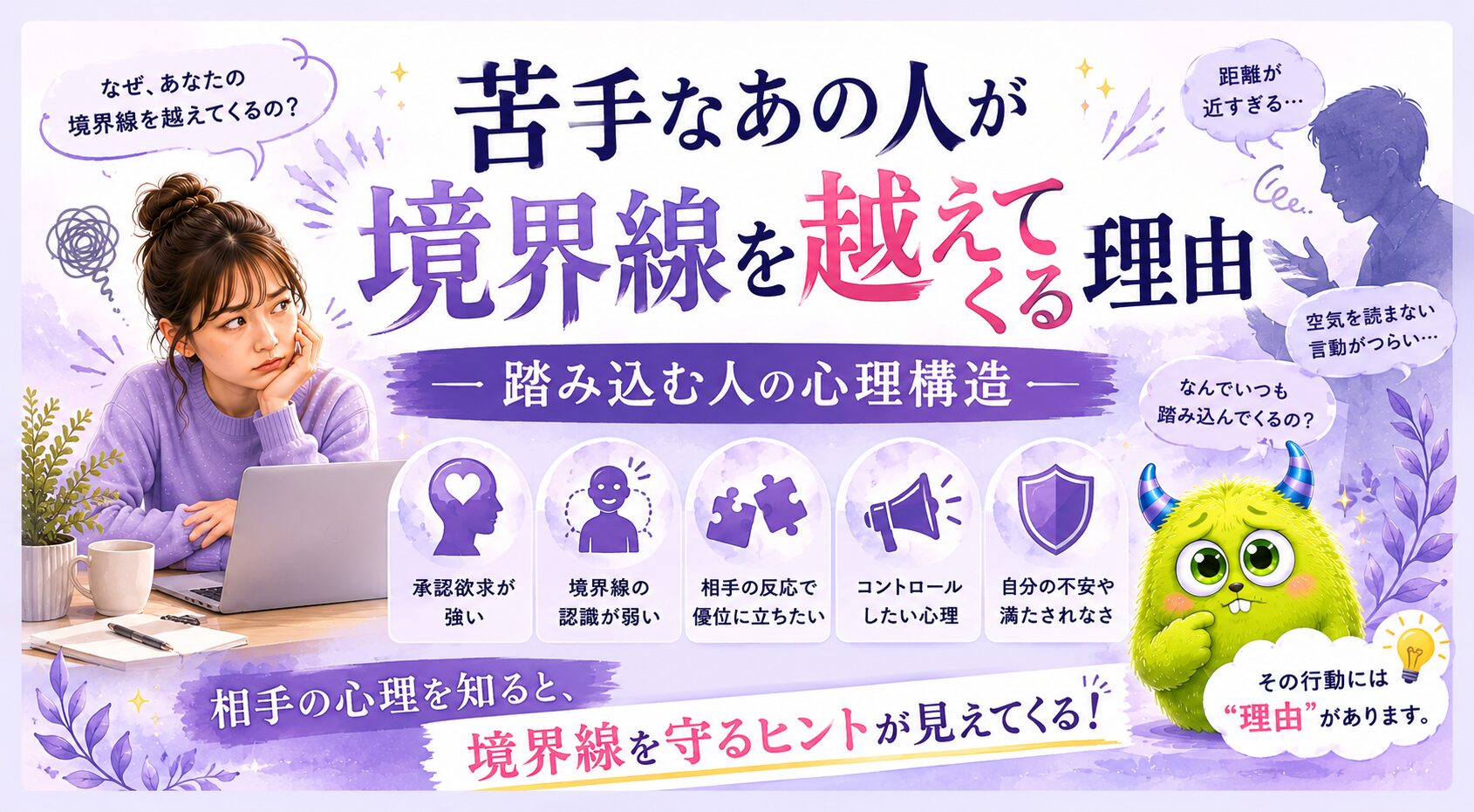 苦手なあの人が境界線を越えてくる理由｜踏み込む人の心理構造