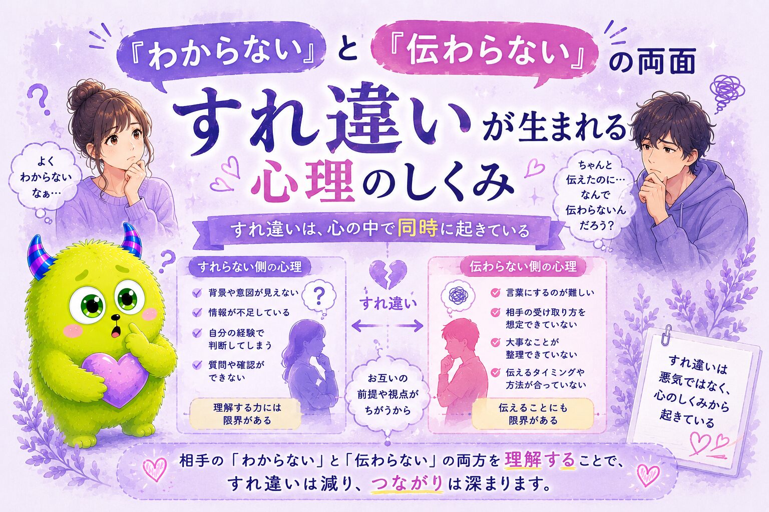 「わからない」と「伝わらない」の両面｜すれ違いが生まれる心理のしくみ