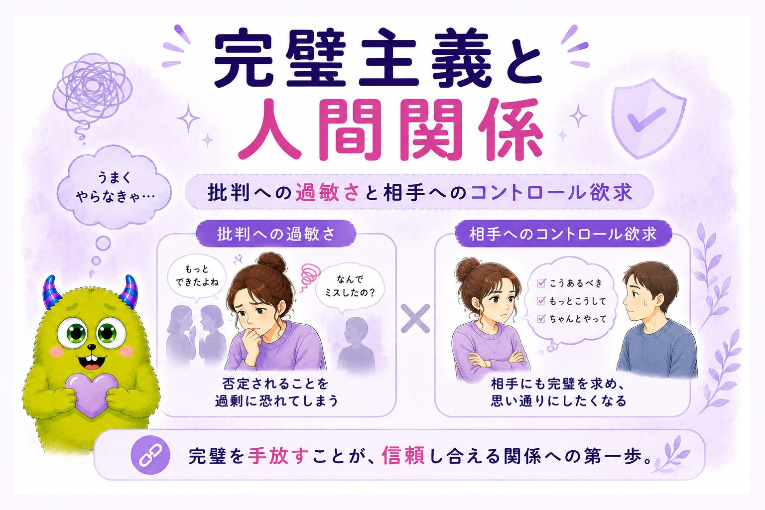 完璧主義と人間関係｜批判への過敏さと相手へのコントロール欲求